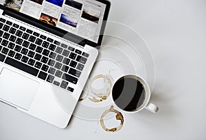 Data Analysis Laptop Connection Technology Working Concept