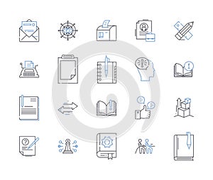 Data analysis line icons collection. Analytics, Visualization, Predictive, Statistics, Algorithms, Insights, Machine