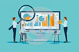 Data Analysis Meeting Business Analytics Review With Teamwork And Visualization