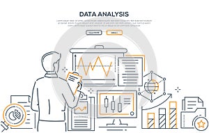 Data analysis - modern line design style web banner