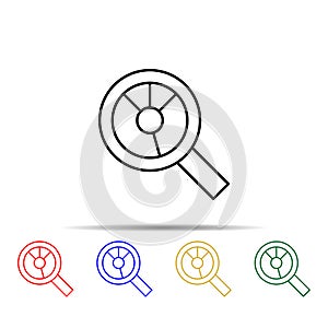 data analysis multi color style icon. Simple thin line, outline vector of web icons for ui and ux, website or mobile application