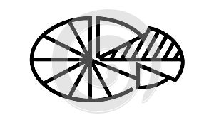 Data Analysis Pie Chart Vector Icon, Statistics and Proportion Graphic, vector design Generative AI