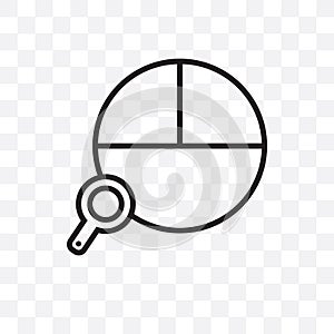 Data analysis pie chart vector linear icon isolated on transparent background, Data analysis pie chart transparency concept can be