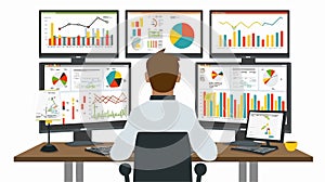Data Analysis Process: Analyst Utilizing Big Data for Insights