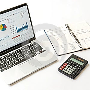 Data analysis isolated on white background