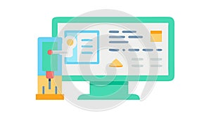 Data Analysis Screen: Business Intelligence Digital Insights, vector design Generative AI