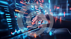 Data analysis software engineer coding programming developer working on laptop computer technology