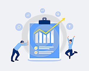 Data analysis and statistics design concept.