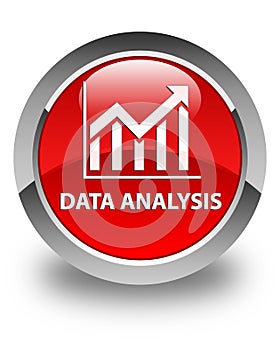 Data analysis (statistics icon) glossy red round button
