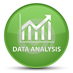 Data analysis (statistics icon) special soft green round button