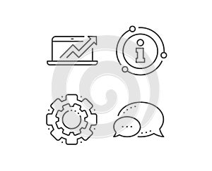 Data Analysis and Statistics line icon. Computer. Vector