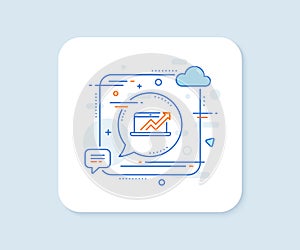 Data Analysis and Statistics line icon. Computer. Vector
