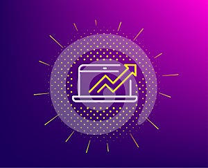 Data Analysis and Statistics line icon. Computer. Vector