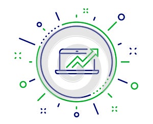 Data Analysis and Statistics line icon. Computer. Vector