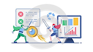 Data Analysis and Strategy, Digital Workspace Collaboration, vector design Generative AI