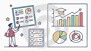 Data Analysis and Task Management Illustration, vector design Generative AI