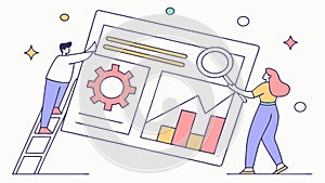 Data Analysis and Teamwork, Business Solutions, vector design Generative AI