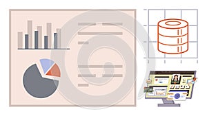 Data Analysis Tools and Visualizations with Graphs and Charts Representing Business Insights