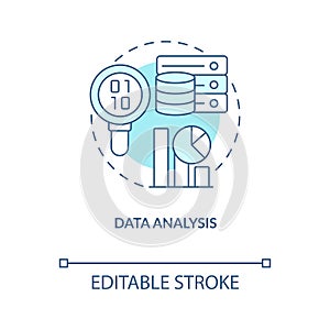 Data analysis turquoise concept icon