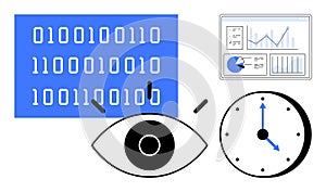 Data Analysis and Visualization with Binary Code, Graphs, and Time Management Representation