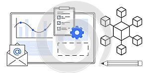 Data Analysis and Workflow Management Symbols with Statistics and Network Visualization