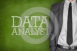 Data analyst on blackboard photo