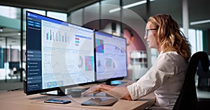 Data Analyst In Finance Office Analyzing Analytics