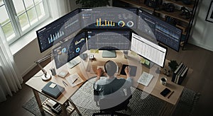 Data Analyst Working with Multiple Screens