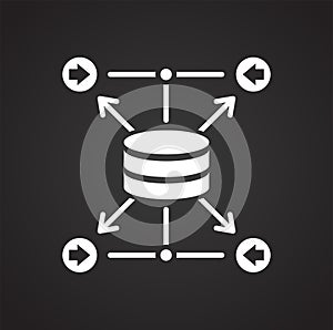 Data analysys icon on black background for graphic and web design, Modern simple vector sign. Internet concept. Trendy symbol for photo