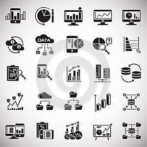Data analysys icons set on white background for graphic and web design, Modern simple vector sign. Internet concept. Trendy symbol photo