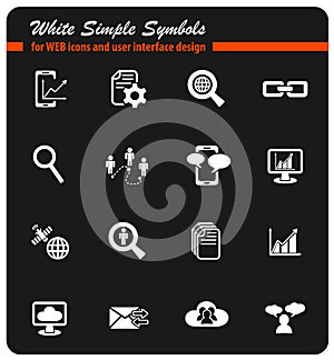 data analytic and social network icon set