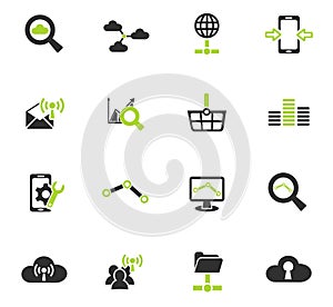 data analytic and social network icon set
