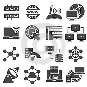 Data analytic and social network icons set