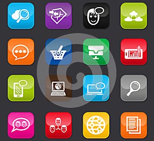 Data analytic and social network icons set