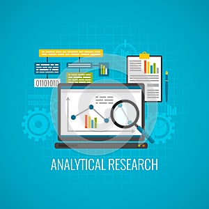 Data and analytical research icon photo
