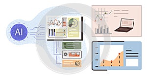 Data Analytics and Artificial Intelligence Dashboard with Charts and Graphs for Decision Making