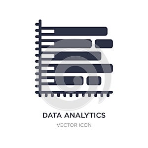 data analytics bars chart with descendant line icon on white background. Simple element illustration from Business concept