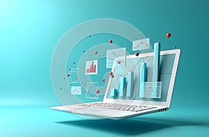 Data Analytics and Business Intelligence on Laptop Screen