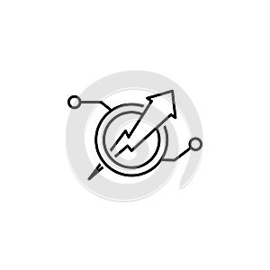 data, analytics, chart icon. Element of technological data icon for mobile concept and web apps. Thin line data, analytics, chart