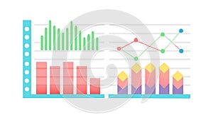 Data Analytics Chart Vector, Business Growth Performance, vector design Generative AI