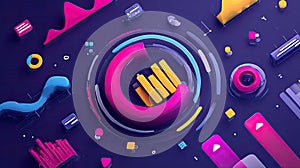 Data analytics charts and graphs visualization background
