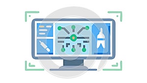 Data analytics on computer screen, business intelligence, digital insights, vector design Generative AI