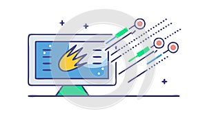 Data Analytics Computer Screen Vector vector design Generative AI