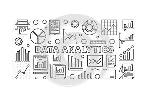 Data analytics concept vector line illustration