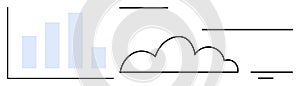 Minimalistic Data Analytics and Cloud Computing Concept with Chart and Cloud Symbol