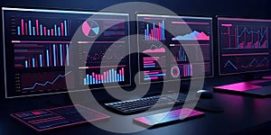 Data Analytics Dashboard: Business Intelligence on Multiple Screens