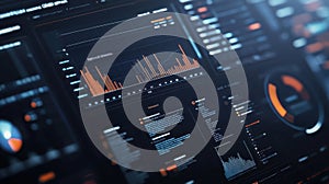 Data analytics dashboard with graphs and charts for business insights. Performance insights