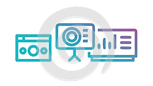Data Analytics Dashboard Icon: Statistics Business Insights, vector design Generative AI