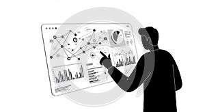 Data Analytics Dashboard Interaction Illustration