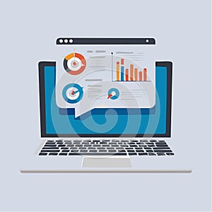 Data Analytics Dashboard on a Modern Laptop Screen
